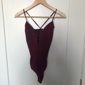 Burgundy Charlotte Russe Bodysuit